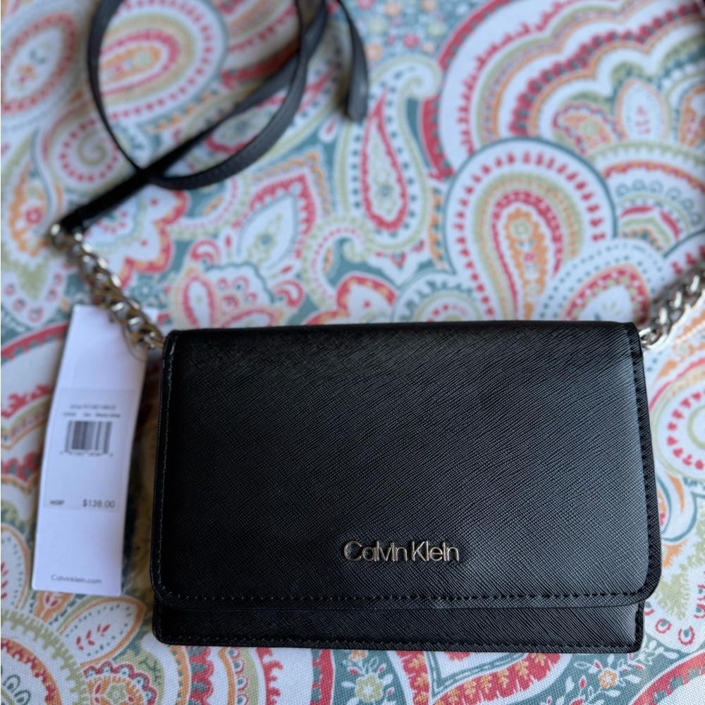 Calvin Klein Black Leather Crossbody